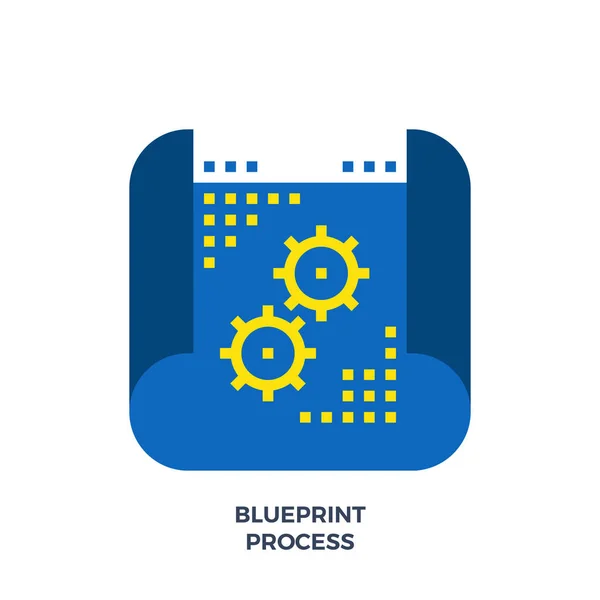 Blueprint işlem düz simgesi.
