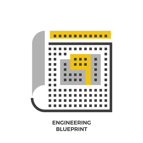 エンジニア リング設計フラット アイコン. — ストックベクタ