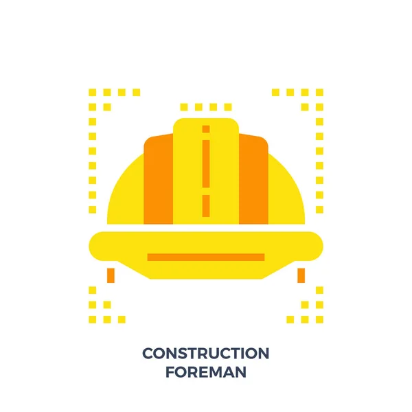 İnşaat işçisi ya da Foreman için kask. Yeni stil düz simgesi.