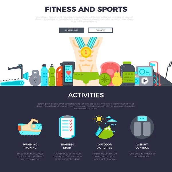 Fitness ve spor bir sayfa Web Tasarım.