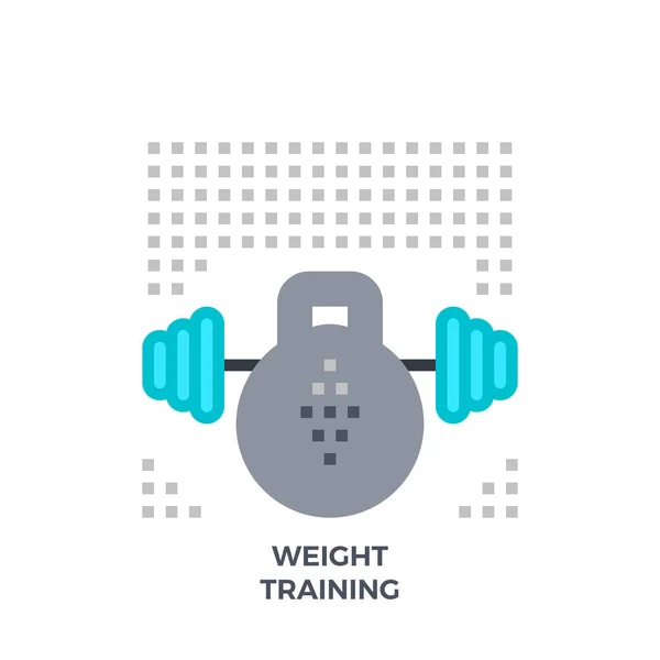 Weight Training Flat Icon. — Stock Vector