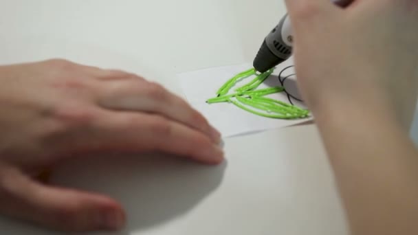Hand draw 3D by pen — Stock Video