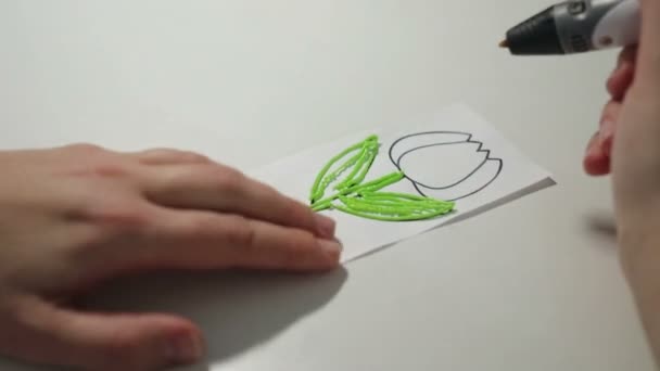 Dessin à la main 3D par stylo — Video