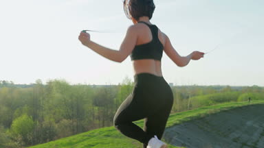 Genç güzel sporcumuz fitness doğada devreye girer. Kız şehir dışında çalışmaları gerçekleştirir. Steadicam atış