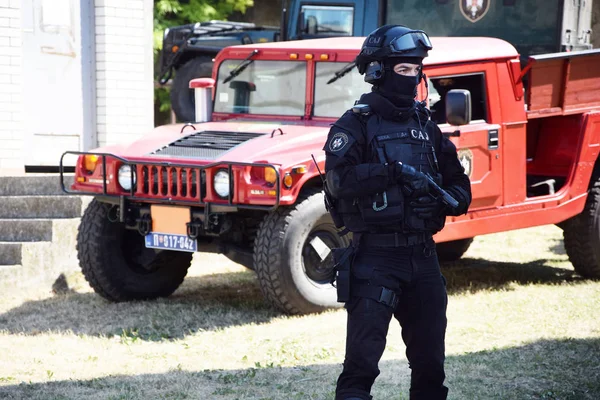 Kula Sérvia Julho 2017 Operadora Unidade Especial Antiterrorista Ministério Interior — Fotografia de Stock