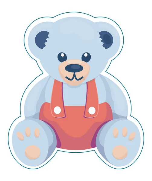 Teddy bear in overalls — Stock Vector