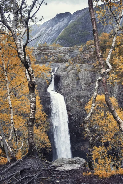 Manafossen Falls Valley River Man Province Rogaland Norway Fall — Stock Photo, Image