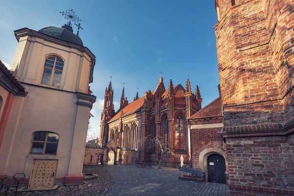 Katholieke Kerk Van Anne Oude Stad Vilnius Een Monument Van — Stockfoto