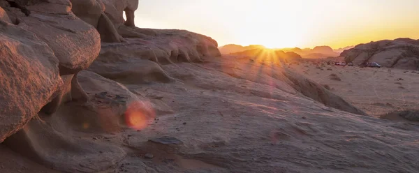 Wadi Rum Desert Sunset Jordan — стокове фото