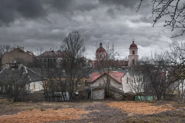 Prechistensky Katedrali Vilnius Eski Şehir Deki Ortodoks Güzel Beyaz Kilise — Stok fotoğraf