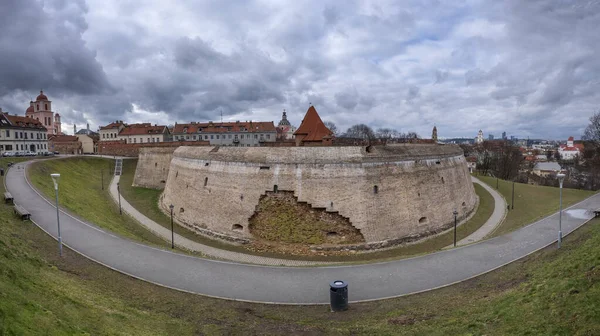 Panorama Van Vilnius Stad Van Litouwen Uitzicht Versterkte Muur Van — Stockfoto