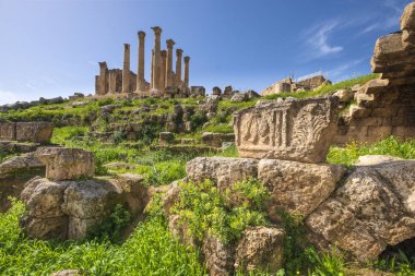 Ürdün 'deki antik Jerash şehrindeki harabeler 