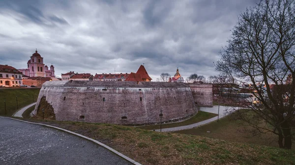 Panorama Van Vilnius Stad Litouwen Uitzicht Vestingmuur Van Het Bastion — Stockfoto