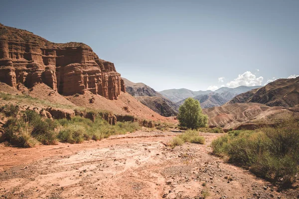 Fantastic Clay Red Castles Sandy Desert Canyon Konorchek Kyrgyzstan — Stock Photo, Image