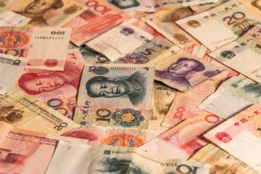Çin Renminbi Rmb 'u. Halk Para Birimi. Yuan Cny banknotları