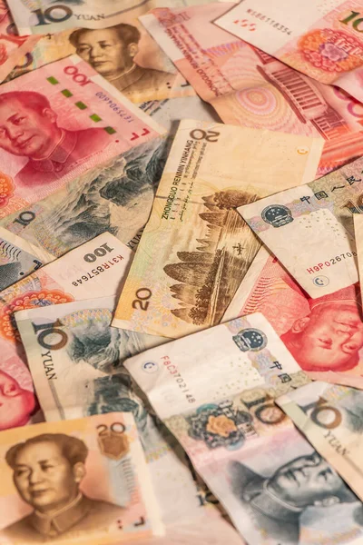 Çin Renminbi Rmb 'u. Halk Para Birimi. Yuan Cny banknotları — Stok fotoğraf
