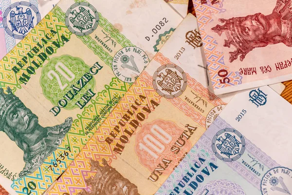 Moldovan leu. MDL banknotes — Stock Photo, Image