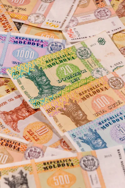 Moldovan leu. MDL banknotes — Stock Photo, Image