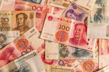 Çin Renminbi Rmb 'u. Halk Para Birimi. Yuan Cny banknotları