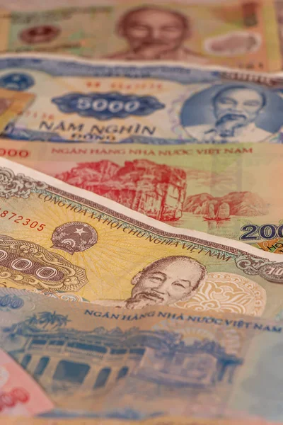En sammansättning av vietnamesiska dong Vnd-sedlar — Stockfoto