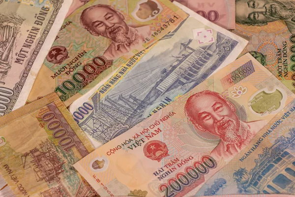 En sammansättning av vietnamesiska dong Vnd-sedlar — Stockfoto