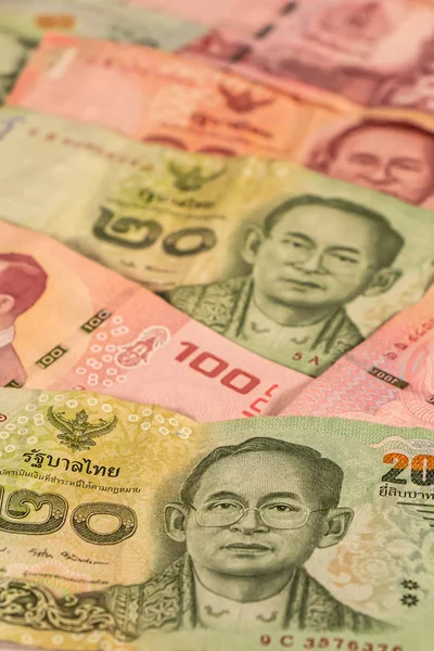 Složení thajských bahtů. Thb bankovky — Stock fotografie