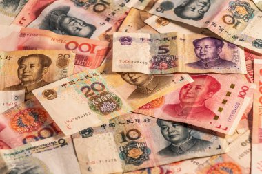 Çin Renminbi Rmb 'u. Halk Para Birimi. Yuan Cny banknotları