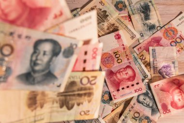 Çin Renminbi Rmb 'u. Halk Para Birimi. Yuan Cny banknotları
