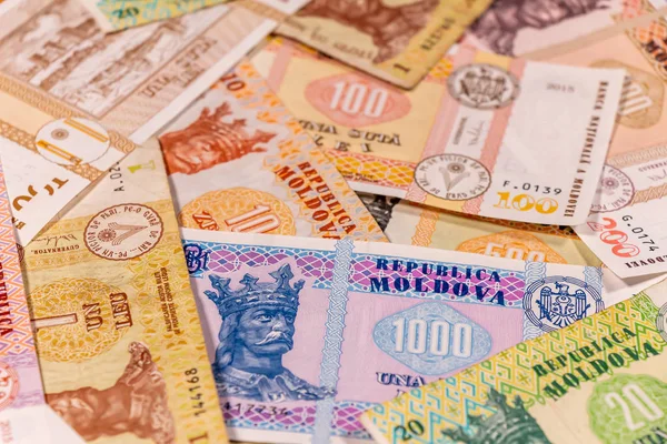 Moldavský leu. Bankovky Mdl — Stock fotografie