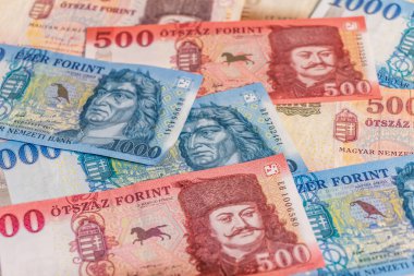 Hungarian forint. HUF banknotes clipart