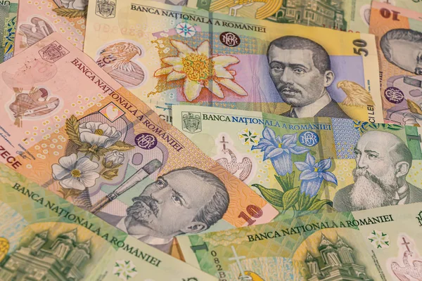 罗马尼亚列伊钞票，罗恩。 罗马尼亚Rou — 图库照片
