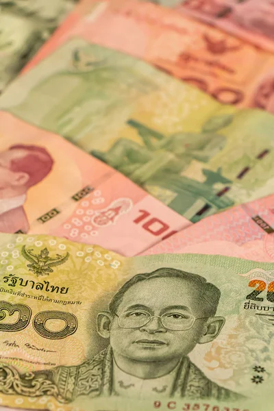 Thajský baht. Thb bankovky. Thajsko, Th — Stock fotografie