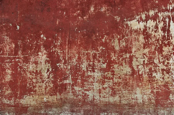 Oude gekrast en textuur van de rode muur beschadigd — Stockfoto