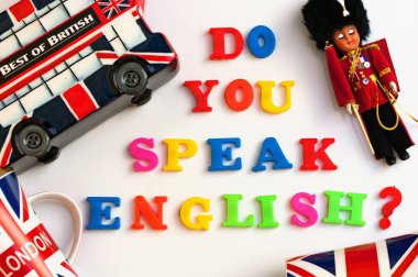 Hatıra Eşyası Londra'dan, İngilizce dil öğrenme kavramı ile renkli İngilizce yapmak sen konuşmak İngilizce kelimeler
