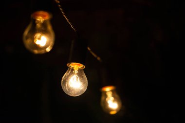 Ilık ışıklı parlak bir çelenk.