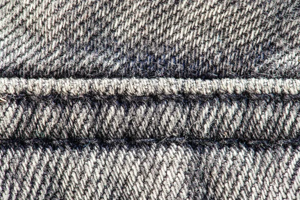 Graue Jeans Mit Nähten Hintergrund Textur Makro — Stockfoto