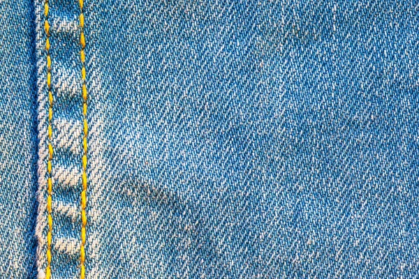 Permukaan Denim Biru Dengan Jahitan Latar Belakang Tekstur — Stok Foto