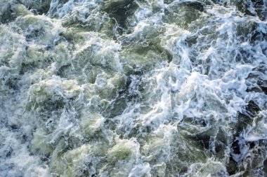 dalgalı ve köpüklü deniz yüzeyi, üst görünümü, arkaplanı, dokusu