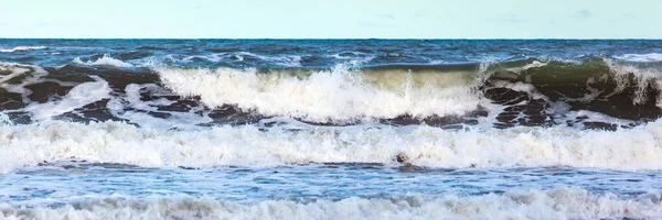 Onda Mar Grande Com Espuma Panorama — Fotografia de Stock