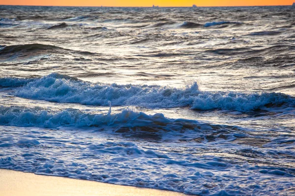 Sea Surface Waves Sunset — Stock Photo, Image