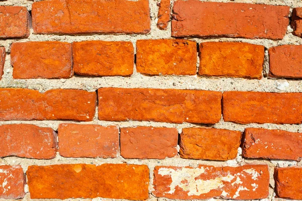 Bright Wall Old Rough Red Brick Background Texture — Stock Photo, Image