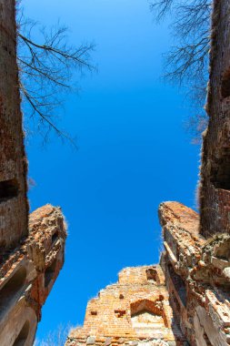 Tötonik Düzen Şövalyeleri 'ne ait Ortaçağ Prusya şatosunun kalıntıları