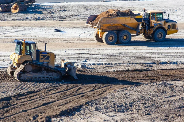 Excavadora Camión Grande Sitio Construcción — Foto de Stock