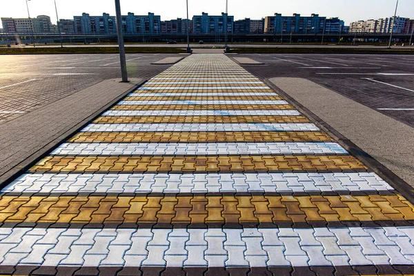 Pedestrian Crossing Markings Paving Slabs — Stock Photo, Image