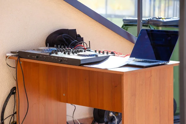 Laptop Console Mesa — Fotografia de Stock