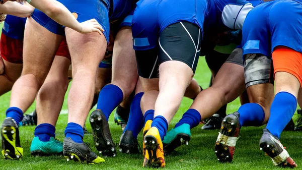 Giocatori Rugby Allenato Gambe Durante Incontro — Foto Stock