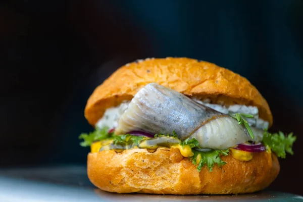Burger Suculent File Pește — Fotografie, imagine de stoc
