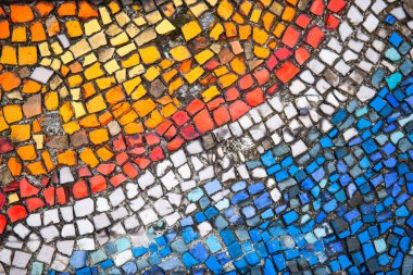 Renkli mozaik yüzey, arkaplan, doku