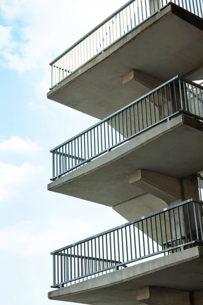 Grand Escalier Extérieur Béton Plein Air — Photo