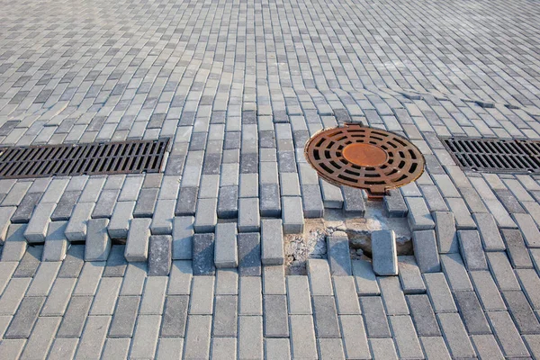 Collapsing Pavement Road Due Construction Errors — Stock Photo, Image